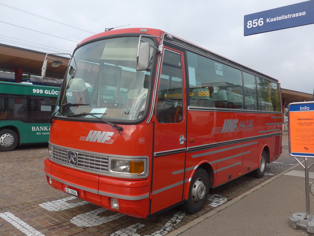 (221'798) - Biegger, Uster - Nr. 31/GL 1946 - Setra (ex AFA Adelboden Nr. 31; ex AFA Adelboden Nr. 10; ex Frhlich, Zrich) am 12. Oktober 2020 beim Bahnhof Wetzikon