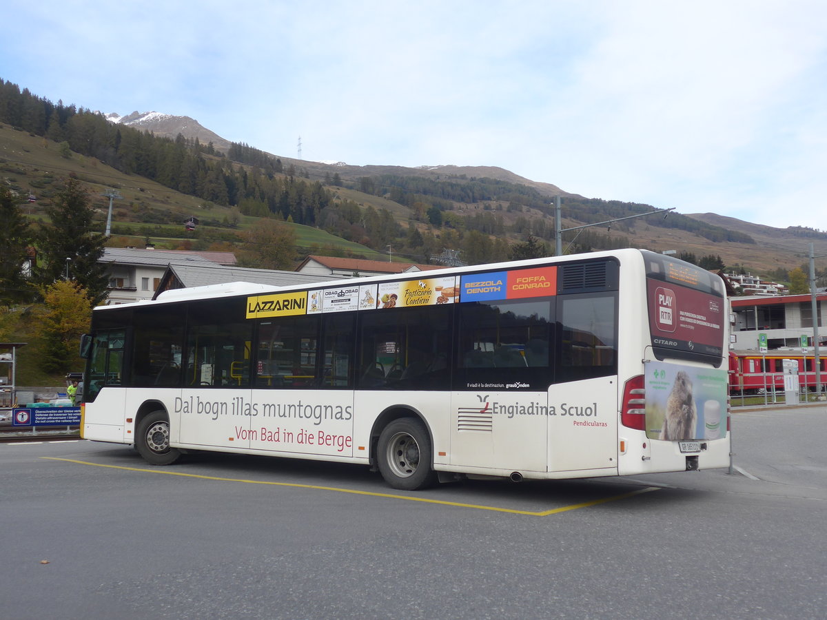 (222'159) - PostAuto Graubnden - GR 165'111 - Mercedes am 20. Oktober 2020 beim Bahnhof Scuol-Tarasp