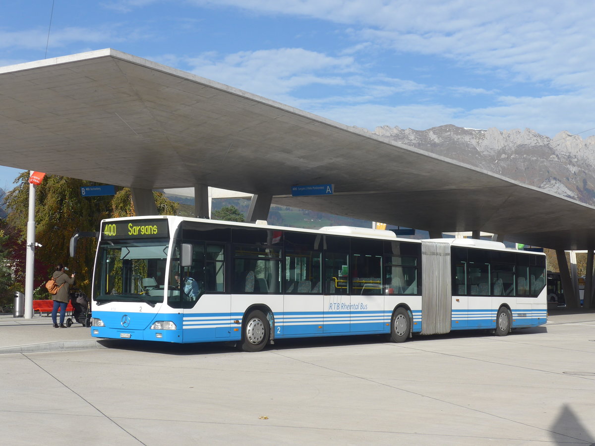 (222'379) - RTB Altsttten - Nr. 2/SG 213'054 - Mercedes am 22. Oktober 2020 beim Bahnhof Buchs