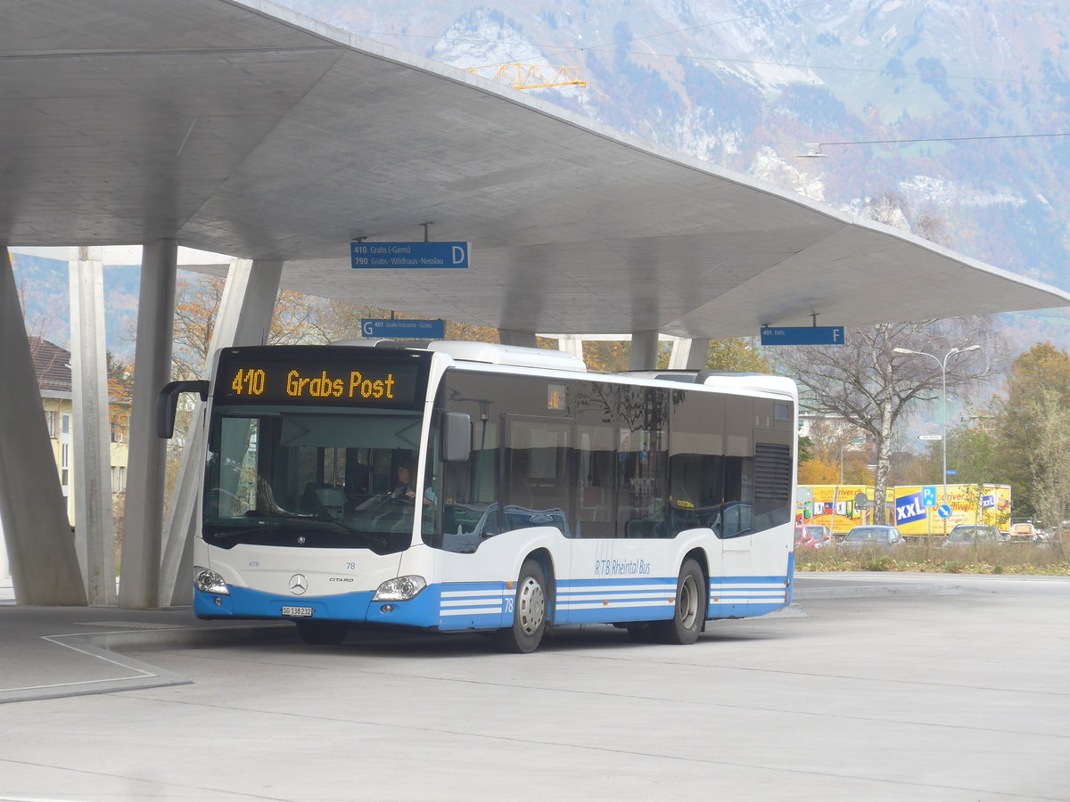 (222'385) - RTB Altsttten - Nr. 78/SG 138'232 - Mercedes am 22. Oktober 2020 beim Bahnhof Buchs