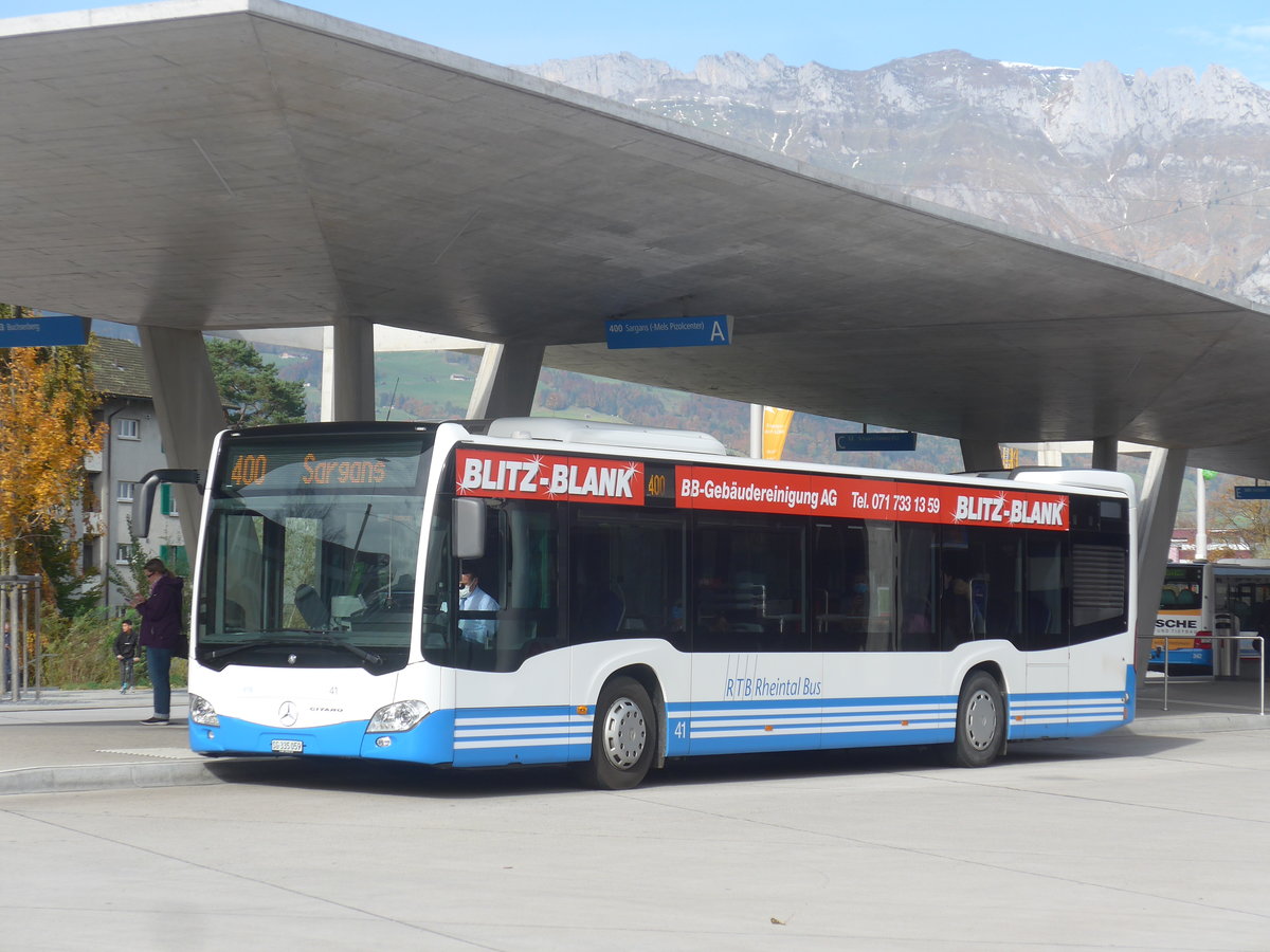 (222'389) - RTB altsttten - Nr. 41/SG 335'059 - Mercedes am 22. Oktober 2020 beim Bahnhof Buchs