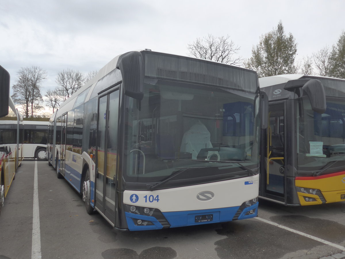 (222'764) - VBL Luzern - Nr. 104 - Solaris am 1. November 2020 in Ruswil, Garage ARAG