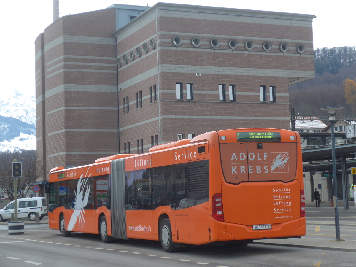 (222'947) - STI Thun - Nr. 171/BE 752'171 - Mercedes am 4. Dezember 2020 beim Bahnhof Spiez