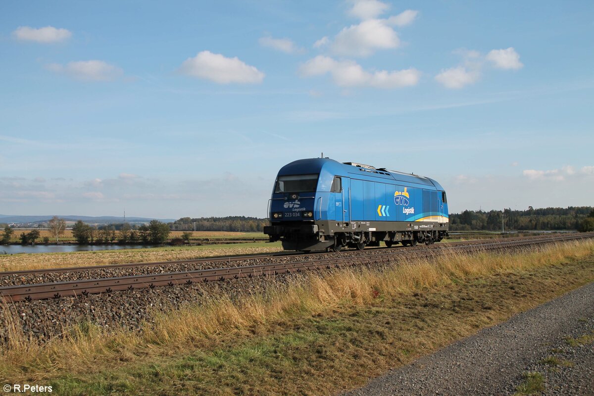 223 034 Lz auf dem Weg nach Cheb bei Oberteich. 18.10.21