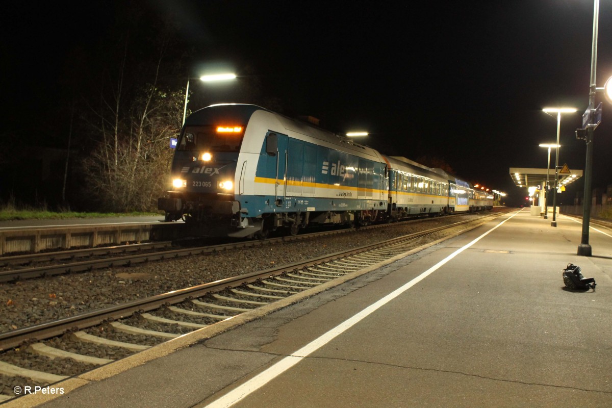 223 065 mit dem ALX84123 Hof - Mnchen in Wiesau. 31.10.13