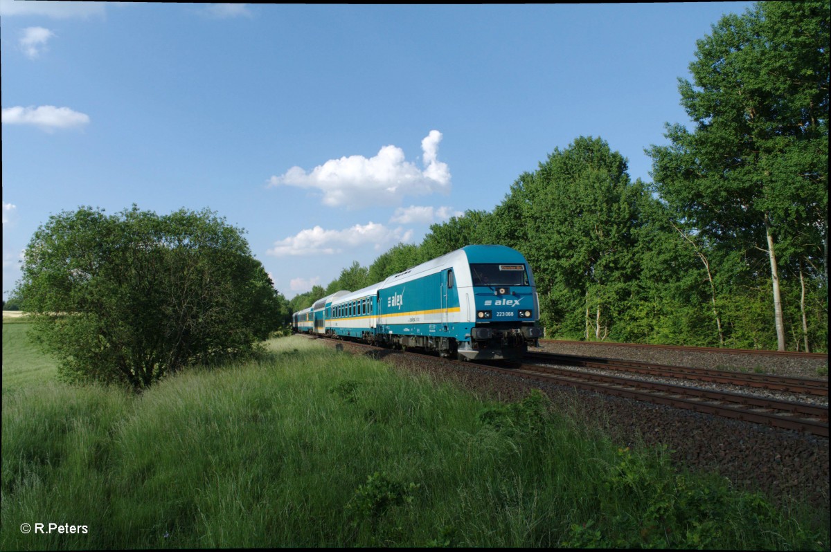 223 068 zieht den ALX84121 Hof - München bei Schönfeld. 12.06.15