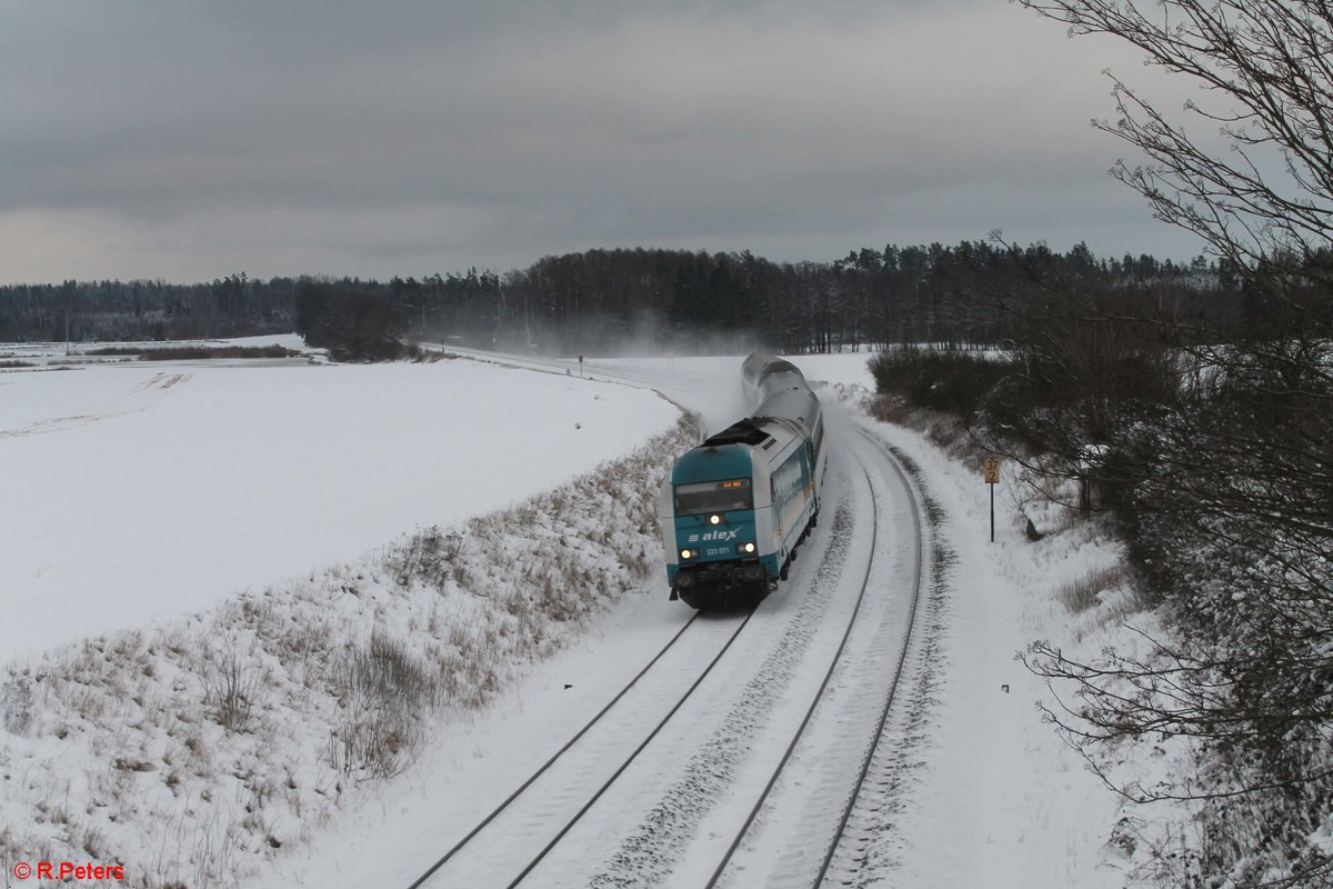 223 071 mit ALX79859 München - Hof bei Oberteich. 09.01.21