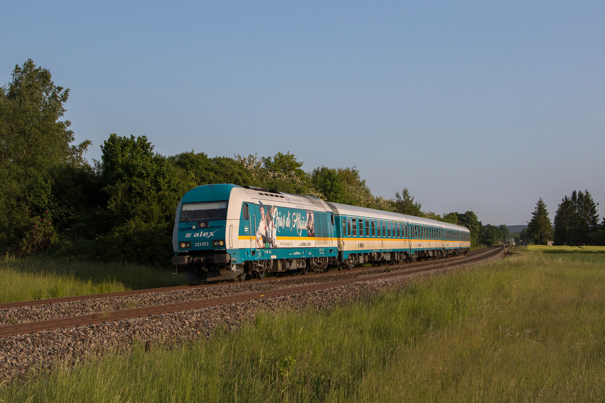 223 072  Gria di Allgu  war am 28. Mai 2023 kurz Weiden unterwegs.