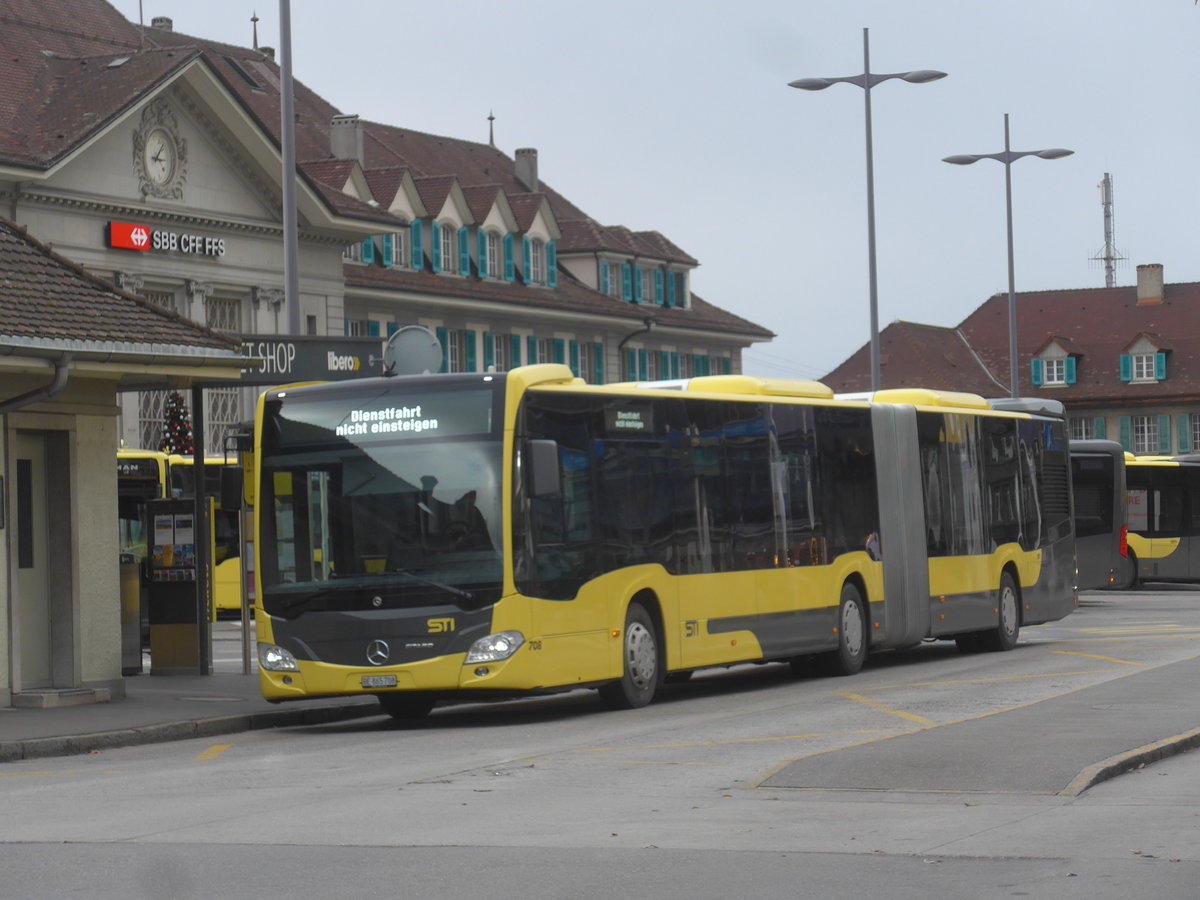 (223'079) - STI Thun - Nr. 708/BE 865'708 - Mercedes am 24. Dezember 2020 beim Bahnhof Thun