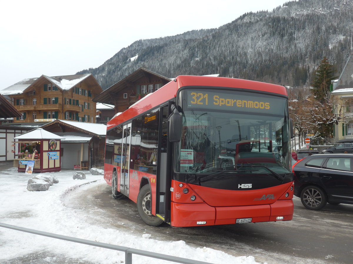 (223'140) - AFA Adelboden - Nr. 59/BE 645'415 - Scania/Hess am 27. Dezember 2020 beim Bahnhof Zweisimmen