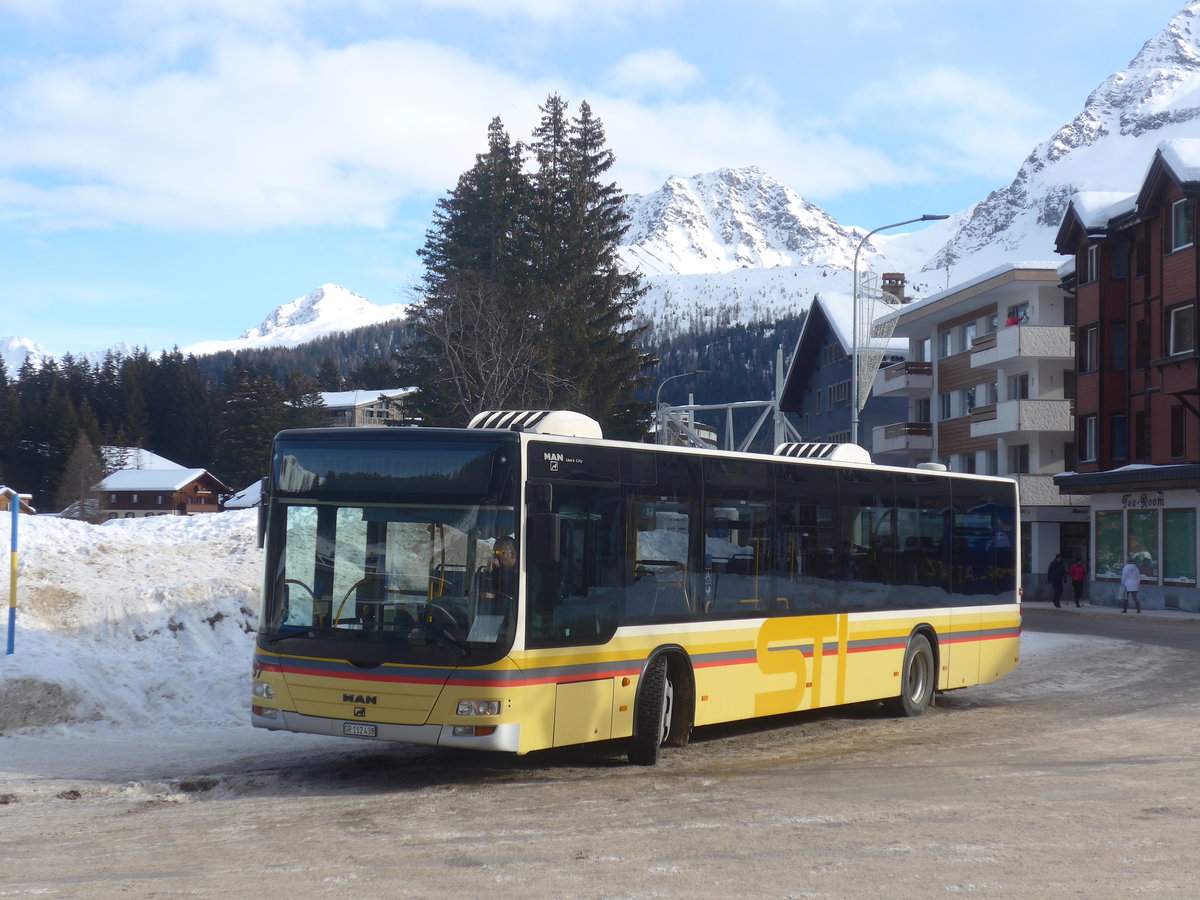 (223'216) - Pfosi, Arosa - Nr. 14/GR 112'438 - MAN (ex Regiobus, Gossau Nr. 37; ex STI Thun Nr. 124) am 2. Januar 2021 in Arosa, Post