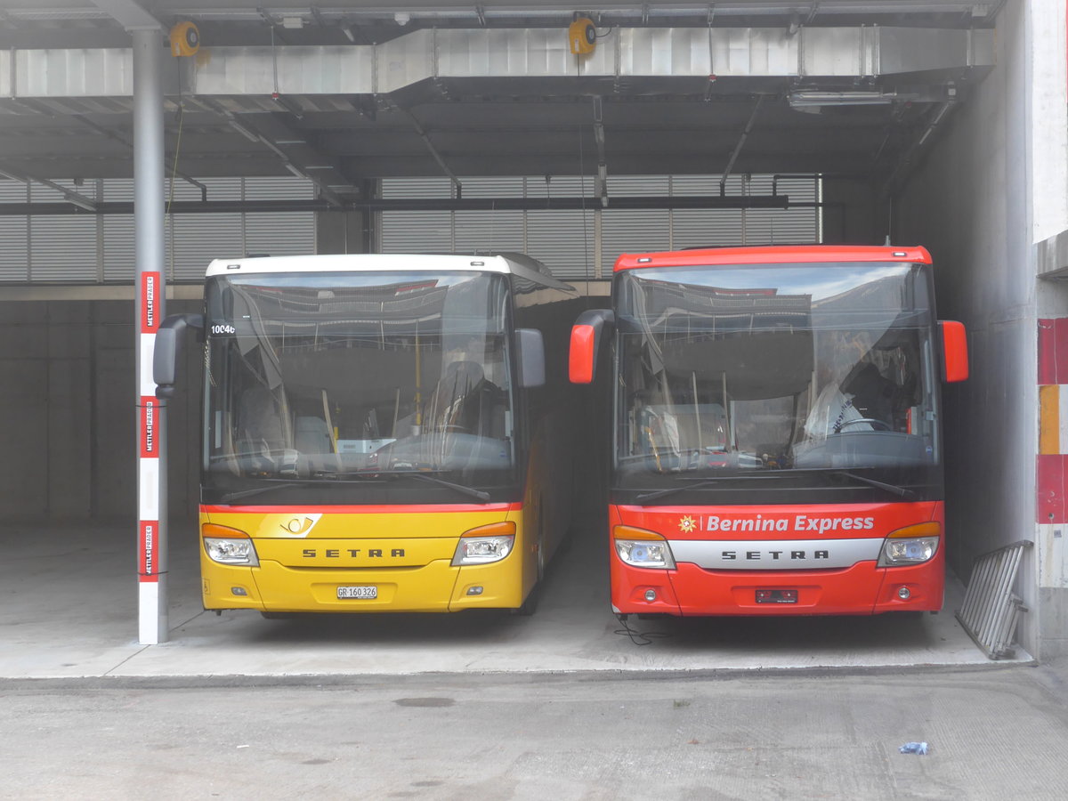 (223'254) - PostAuto Graubnden - GR 160'326 - Setra (ex AutoPostale Ticino) + (GR 162'993) - Setra am 2. Januar 2021 in Chur, Garage