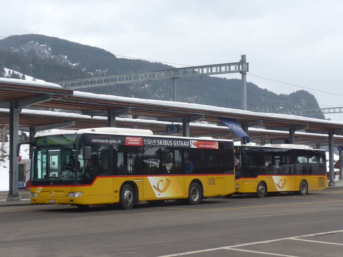 (223'443) - PostAuto Bern - BE 489'810 - Mercedes (ex Portenier, Adelboden Nr. 10) am 7. Februar 2021 beim Bahnhof Gstaad