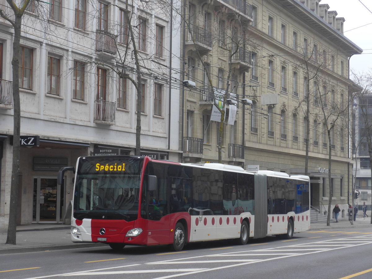 (223'527) - TPF Fribourg - Nr. 173/FR 300'328 - Mercedes am 12. Februar 2021 beim Bahnhof Fribourg