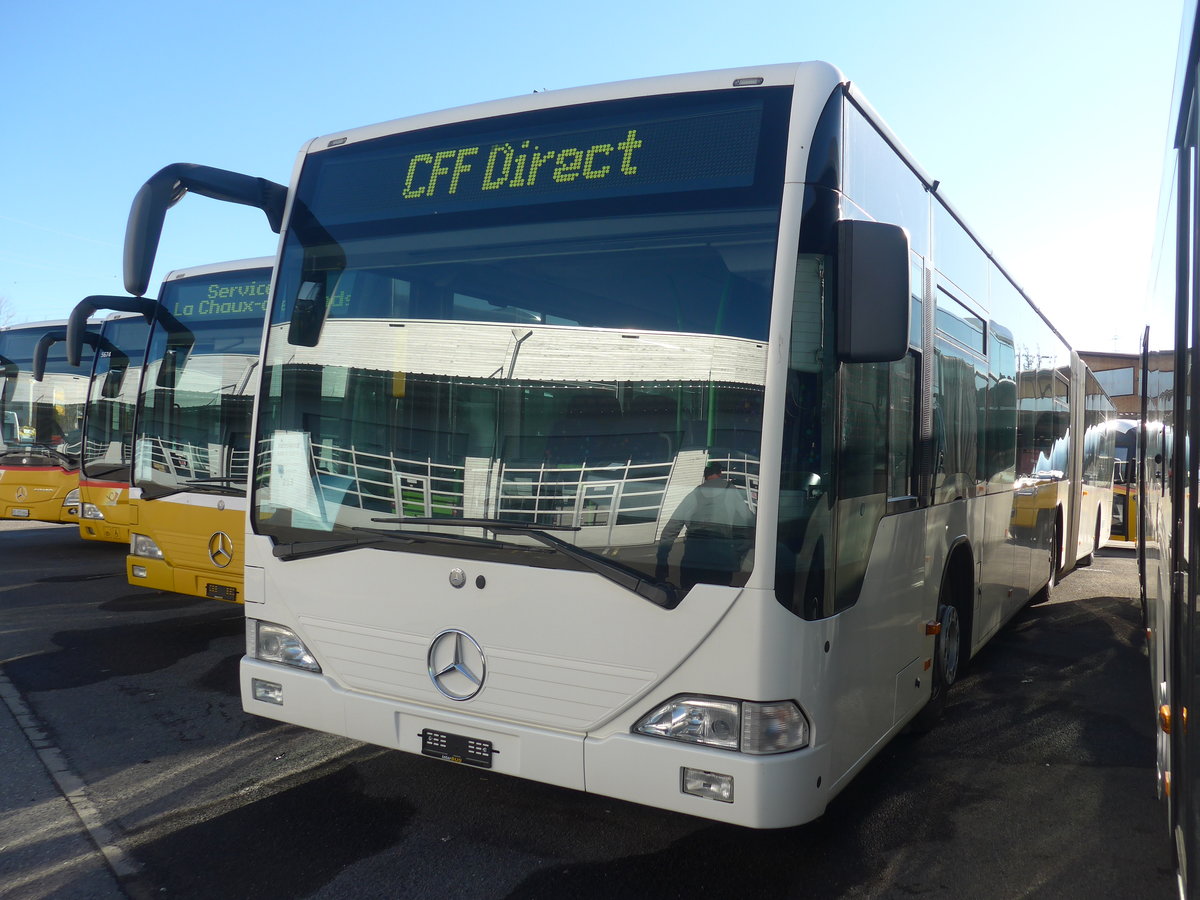 (223'676) - Interbus, Yverdon - Nr. 213 - Mercedes (ex BVB Basel Nr. 791; ex Knecht, Windisch; ex AAGS Schwyz Nr. 84; ex VR La Chaux-de-Fonds Nr. 228) am 21. Februar 2021 in Kerzers, Interbus