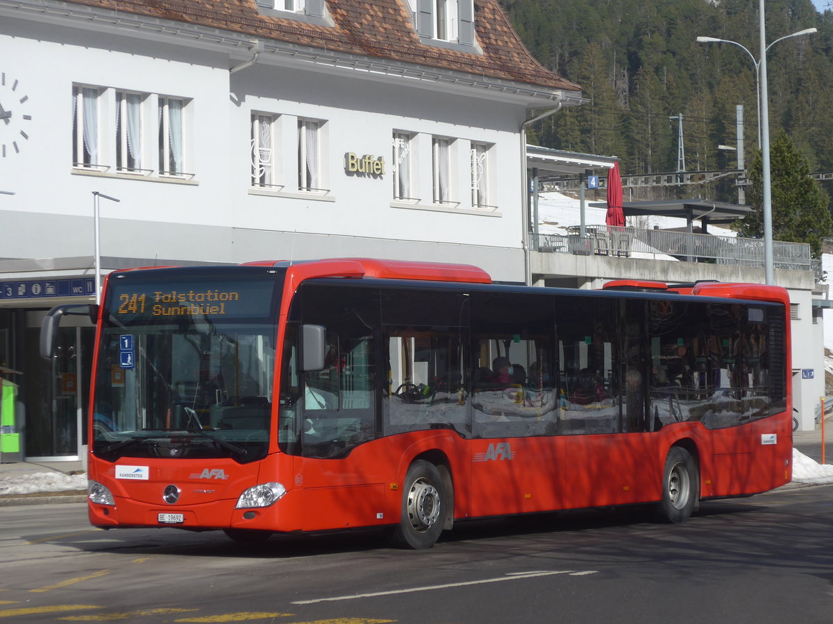 (223'711) - AFA Adelboden - Nr. 92/BE 19'692 - Mercedes am 23. Februar 2021 beim Bahnhof Kandersteg