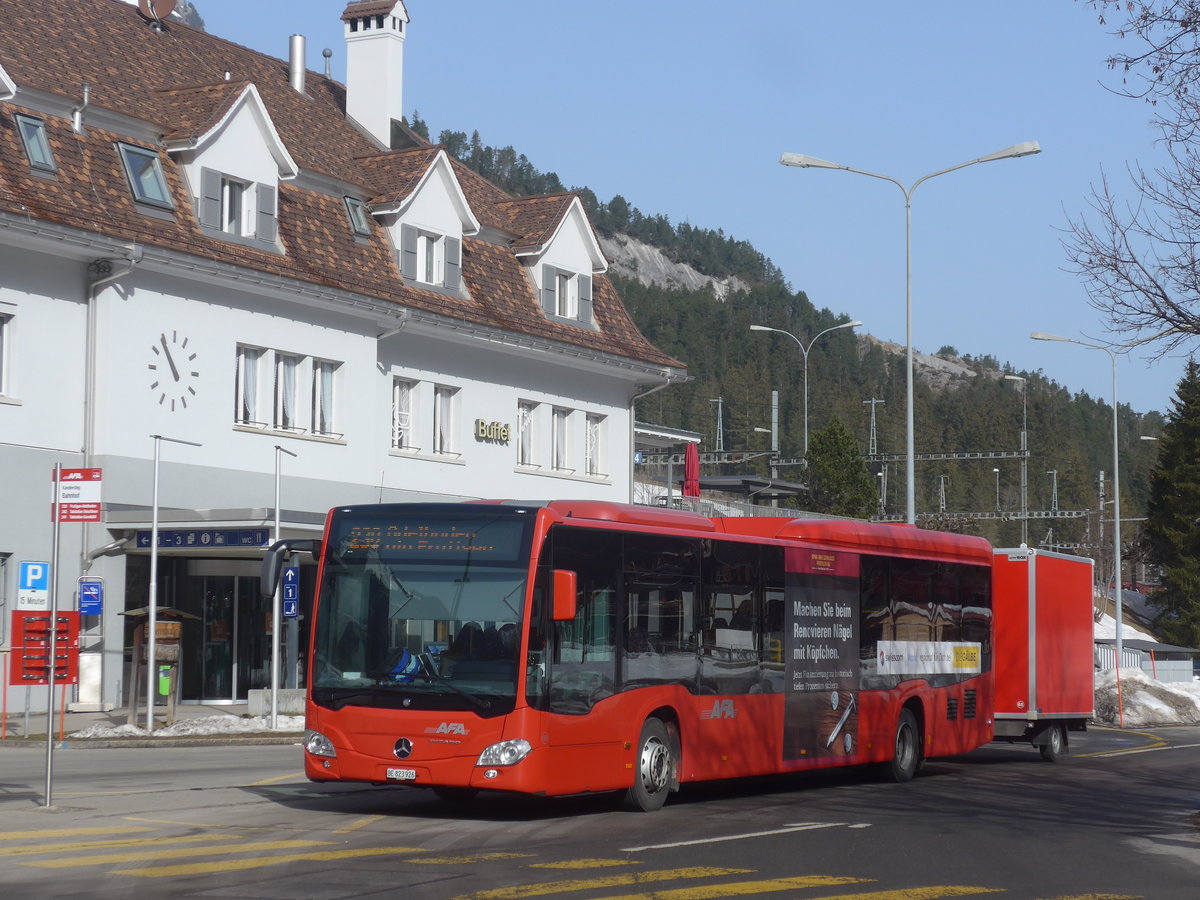 (223'715) - AFA Adelboden - Nr. 96/BE 823'926 - Mercedes am 23. Februar 2021 beim Bahnhof Kandersteg