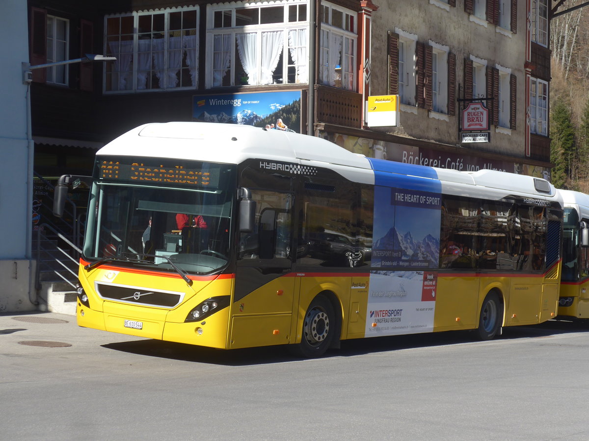 (223'733) - PostAuto Bern - BE 610'544 - Volvo am 25. Februar 2021 beim Bahnhof Lauterbrunnen 