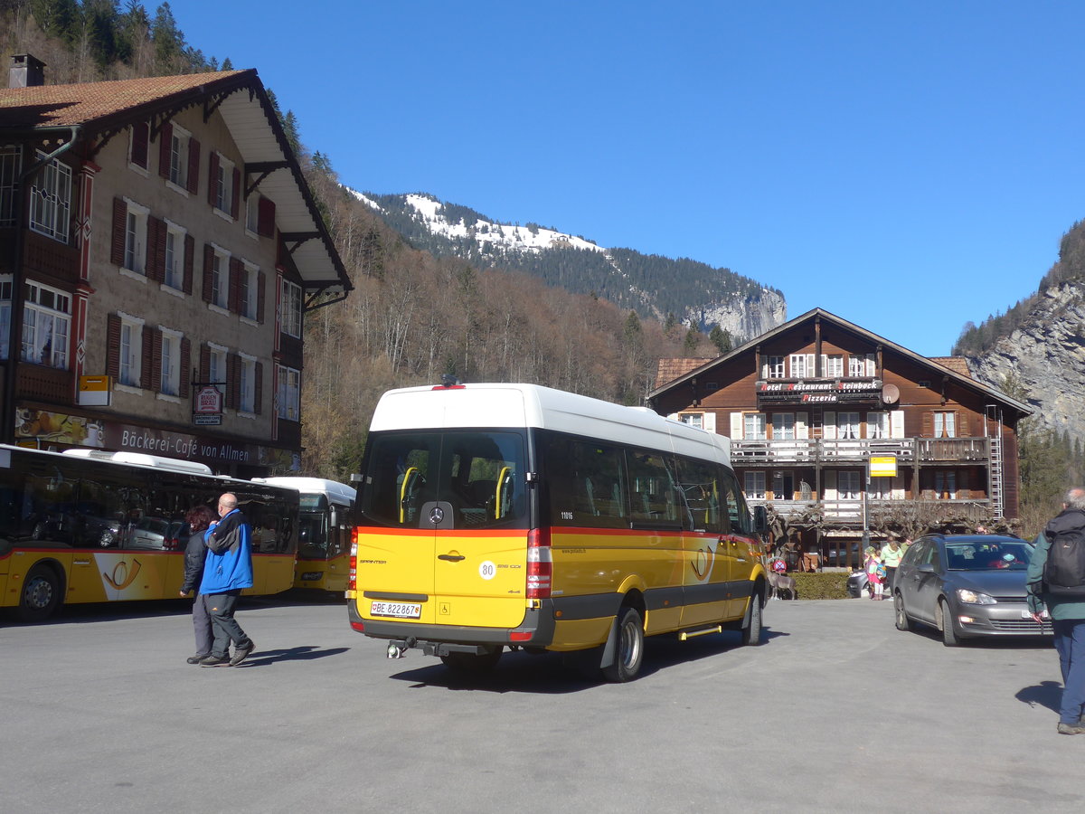 (223'739) - PostAuto Bern - BE 822'867 - Mercedes am 25. Februar 2021 beim Bahnhof Lauterbrunnen