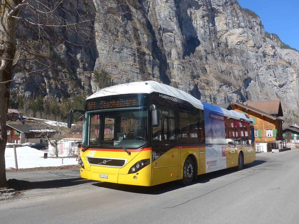 (223'749) - PostAuto Bern - BE 610'544 - Volvo am 25. Februar 2021 in Stechelberg, Post