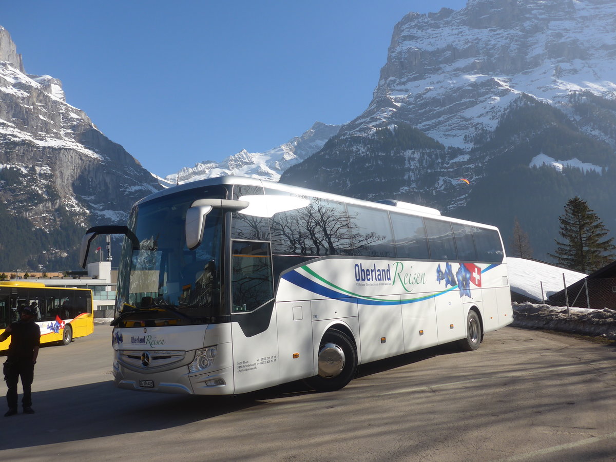 (223'893) - Oberland Reisen, Thun - Nr. 40/BE 376'483 - Mercedes am 28. Februar 2021 beim Bahnhof Grindelwald