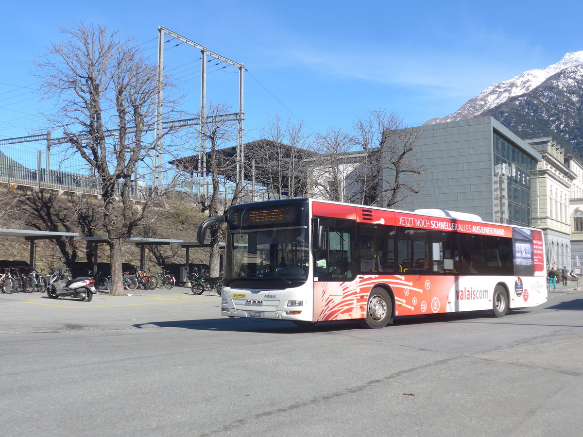 (223'914) - PostAuto Wallis - VS 449'118 - MAN am 2. Mrz 2021 beim Bahnhof Brig