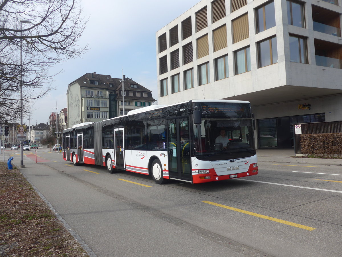 (223'941) - ASm Langenthal - Nr. 39/BE 93'826 - MAN (ex AVA Biel Nr. 2) am 4. Mrz 2021 beim Hauptbahnhof Solothurn