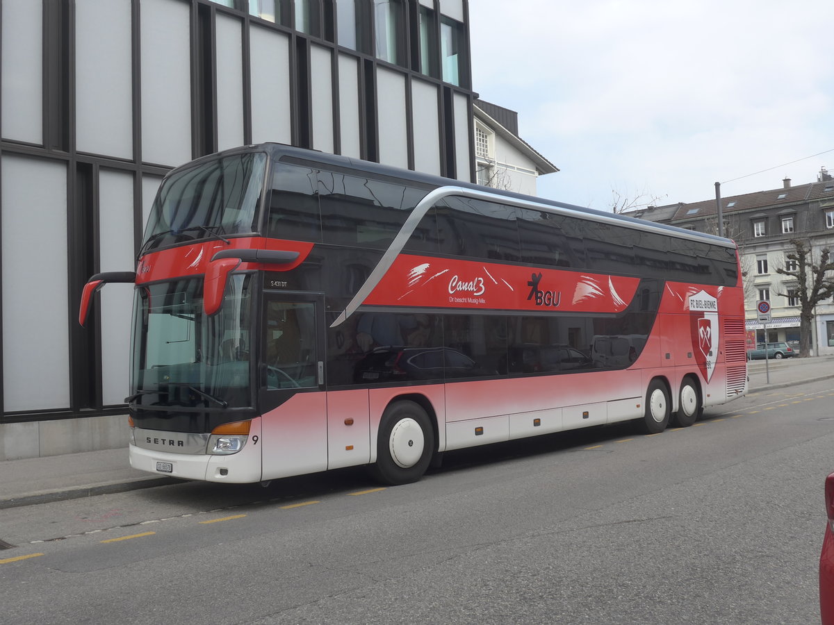 (223'959) - BGU Grenchen - Nr. 9/SO 66'578 - Setra (ex Blaguss, A-Wien) am 4. Mrz 2021 beim Hauptbahnhof Solothurn