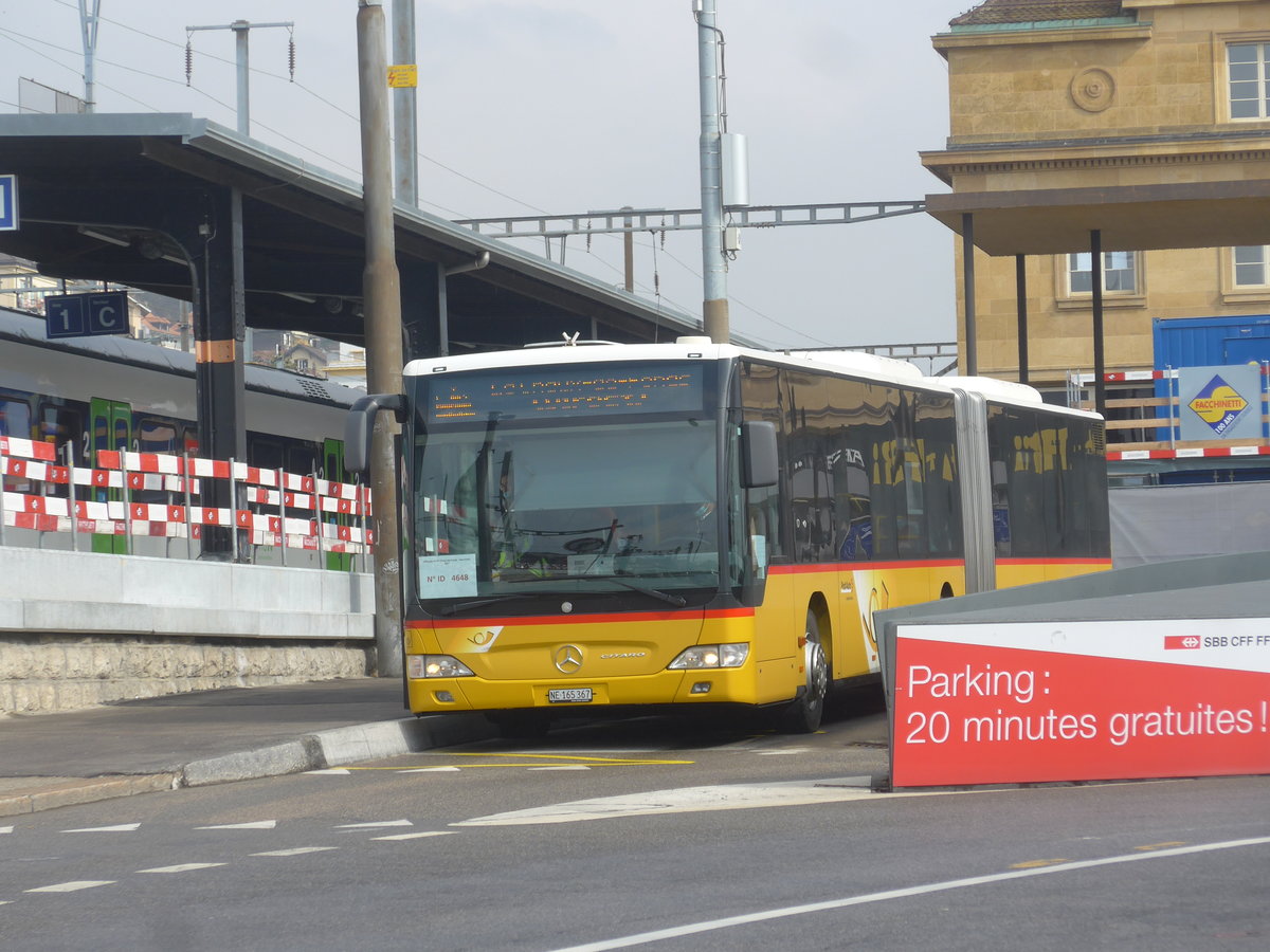 (224'023) - PostAuto Bern - Nr. 689/NE 165'367 - Mercedes (ex BE 834'689; ex Hfliger, Sursee Nr. 7) am 7. Mrz 2021 beim Bahnhof Neuchtel