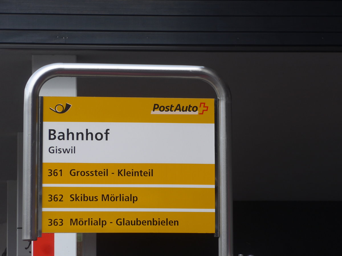 (224'077) - PostAuto-Haltestelle - Giswil, Bahnhof - am 13. M�rz 2021