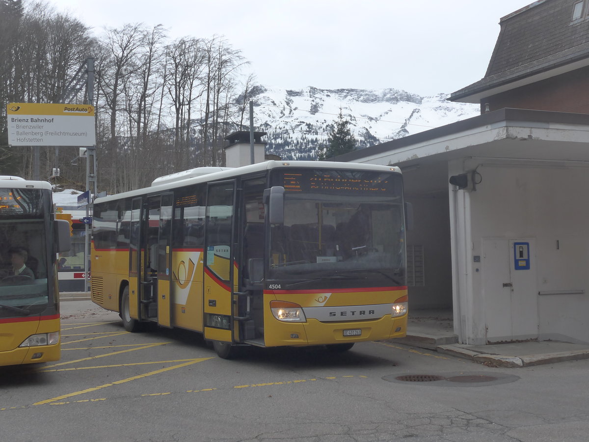 (224'126) - PostAuto Bern - BE 401'263 - Setra (ex AVG Meiringen Nr. 63) am 13. Mrz 2021 auf dem Brnigpass
