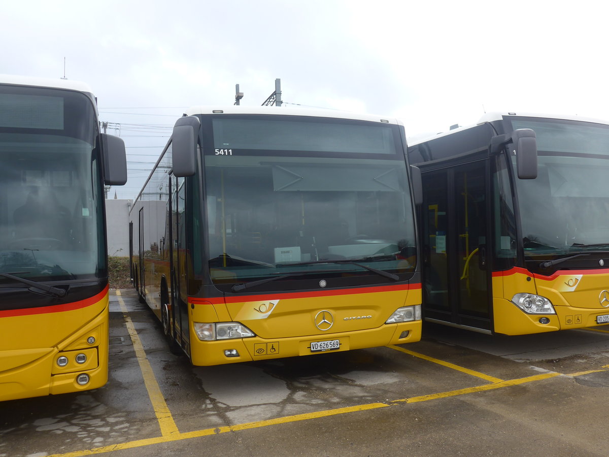 (224'186) - CarPostal Ouest - VD 626'569 - Mercedes (ex JU 6480; ex Nr. 71; ex Stucki, Porrentruy Nr. 10) am 14. Mrz 2021 in Yverdon, Garage