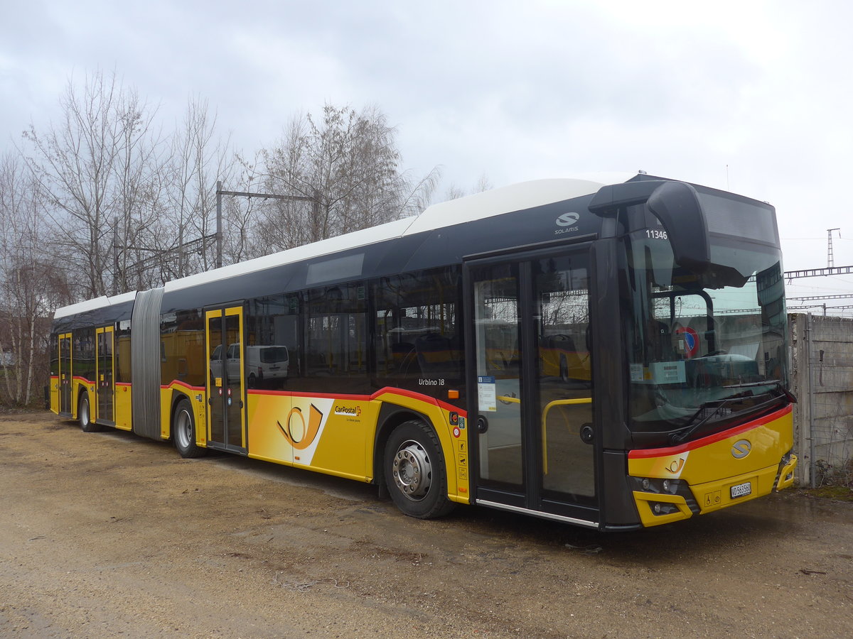 (224'195) - CarPostal Ouest - VD 563'560 - Solaris am 14. Mrz 2021 in Yverdon, Garage