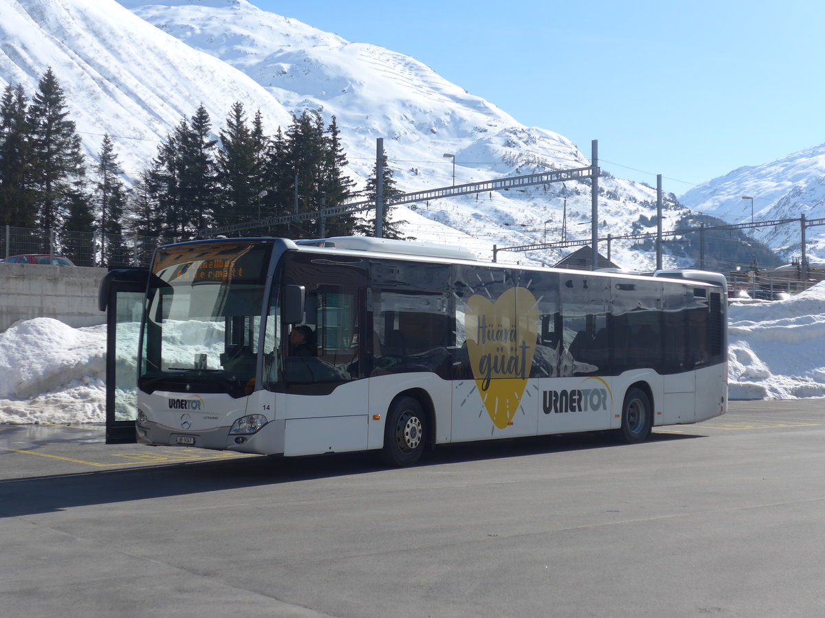 (224'541) - AAGU Altdorf - Nr. 14/UR 9347 - Mercedes am 28. Mrz 2021 in Altdorf, Bahnhofplatz