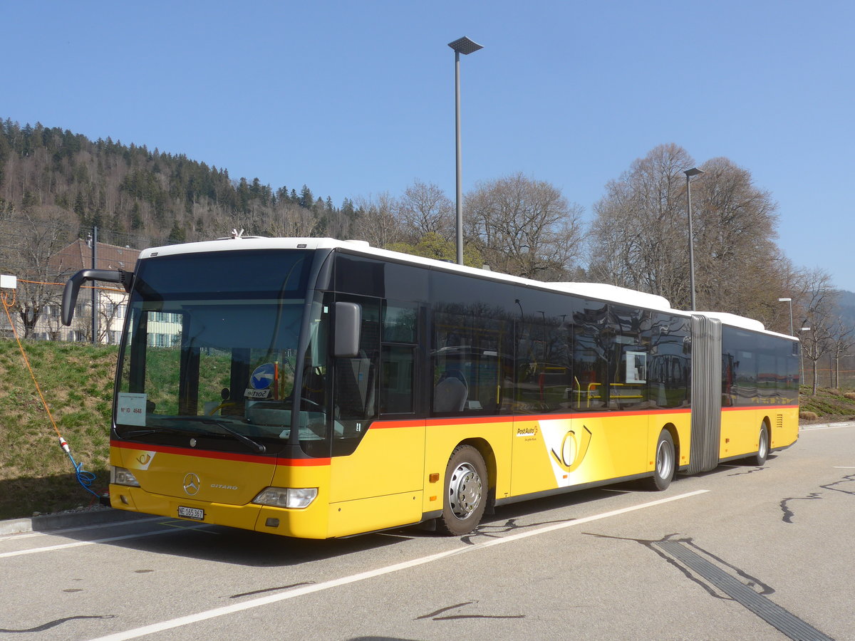 (224'674) - PostAuto Bern - Nr. 689/NE 165'367 - Mercedes (ex BE 834'689; ex Hfliger, Sursee Nr. 7) am 2. Mrz 2021 in Boudevilliers, SCAN-ne (Einsatz CarPostal)