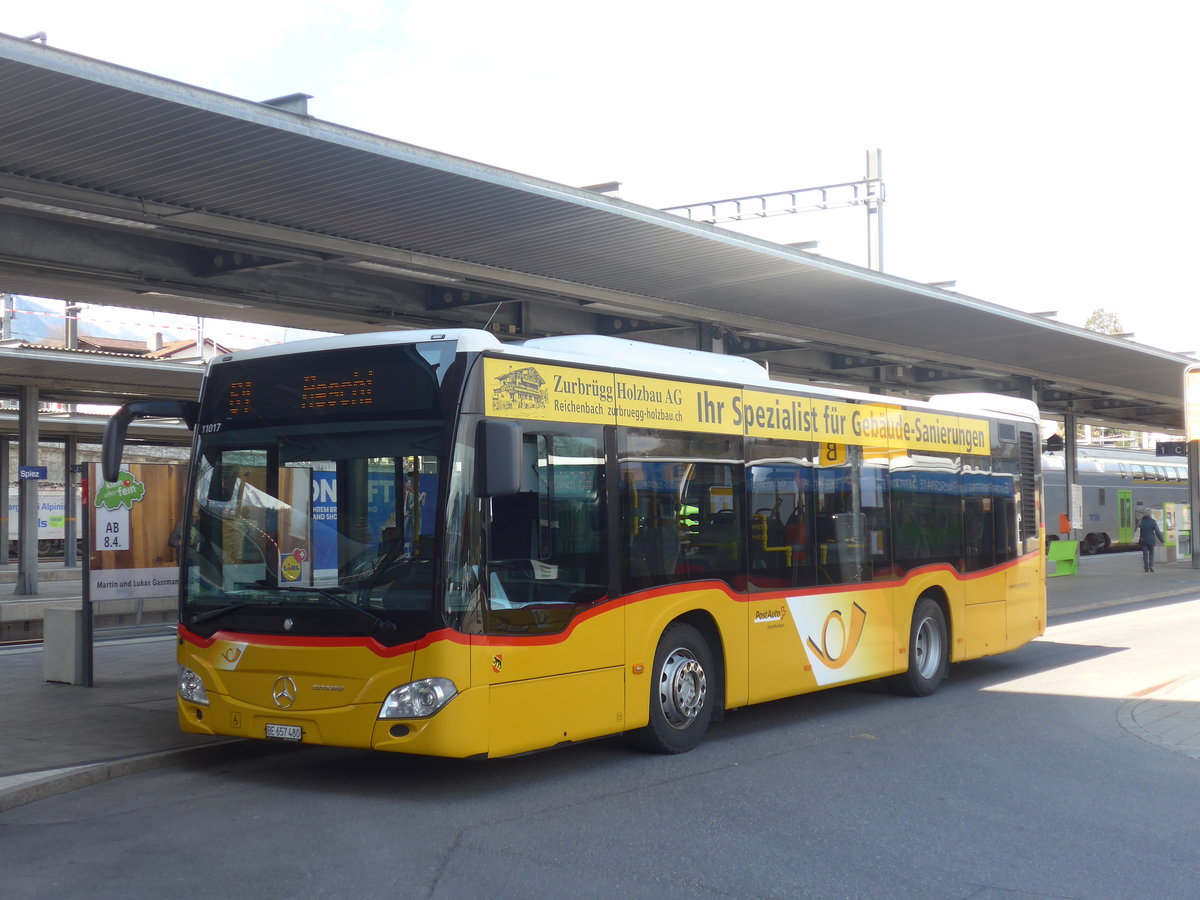 (224'984) - PostAuto Bern - BE 657'480 - Mercedes am 14. April 2021 beim Bahnhof Spiez