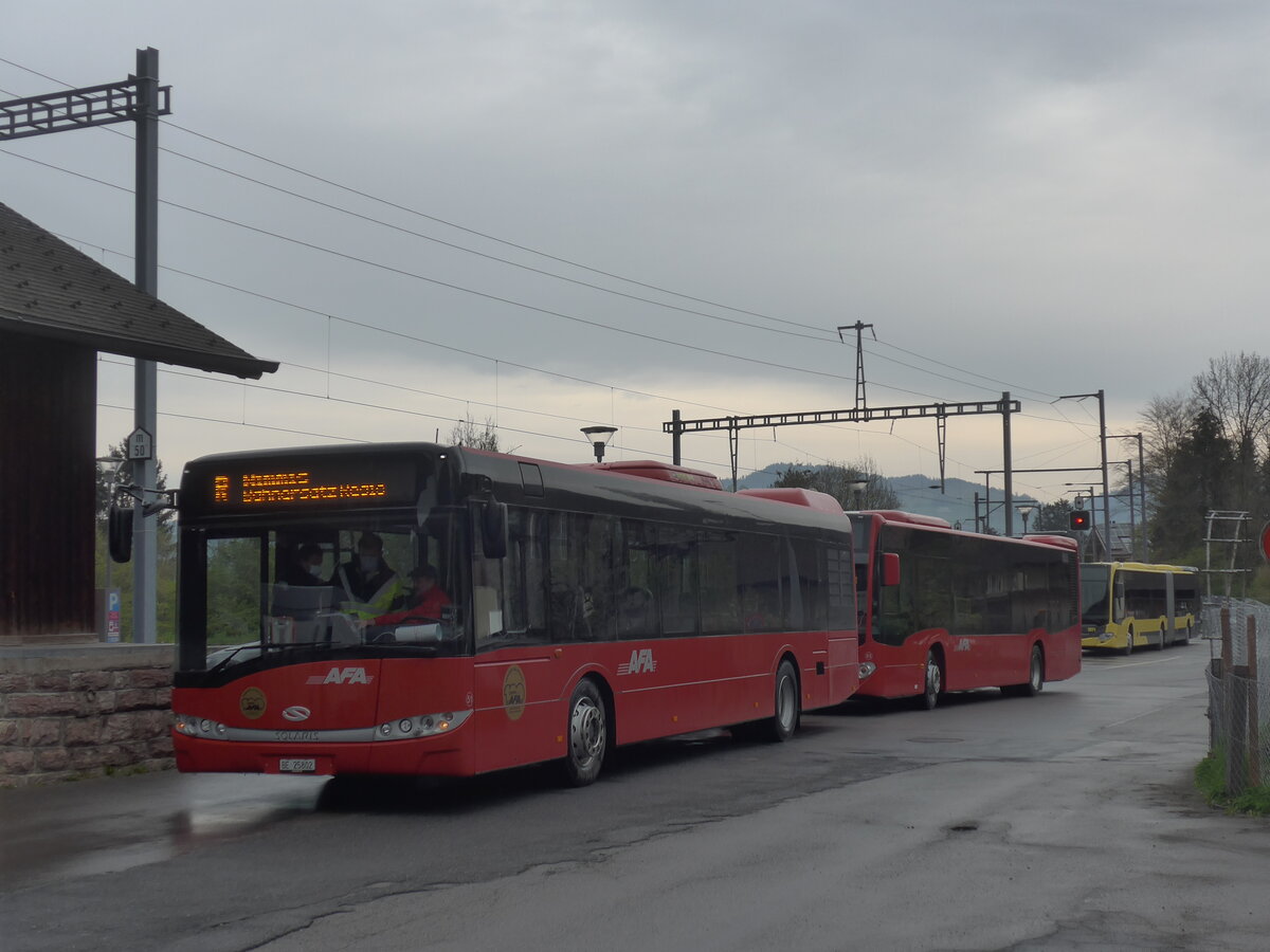 (225'241) - AFA Adelboden - Nr. 51/BE 25'802 - Solaris am 26. April 2021 beim Bahnhof Wimmis