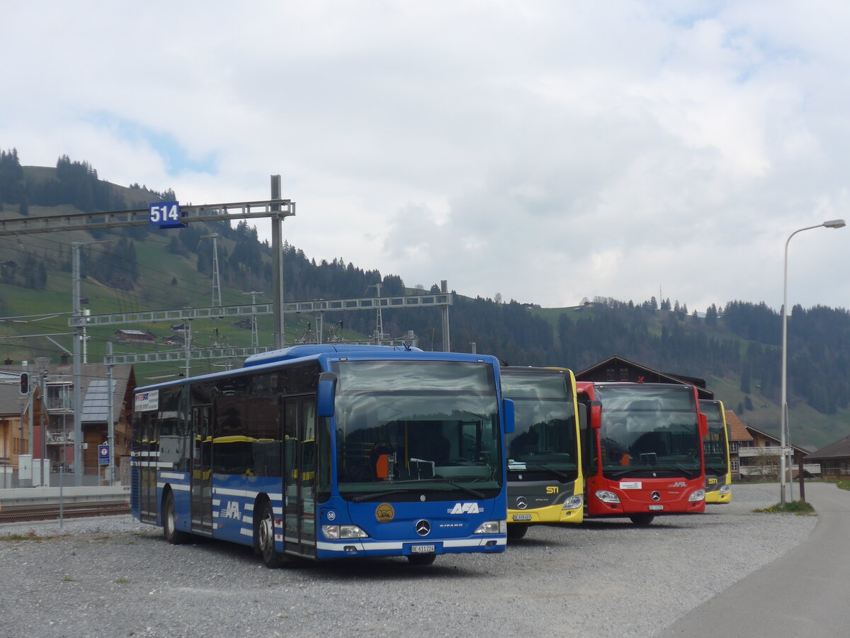 (225'300) - AFA Adelboden - Nr. 58/BE 611'224 - Mercedes am 27. April 2021 beim Bahnhof Zweisimmen