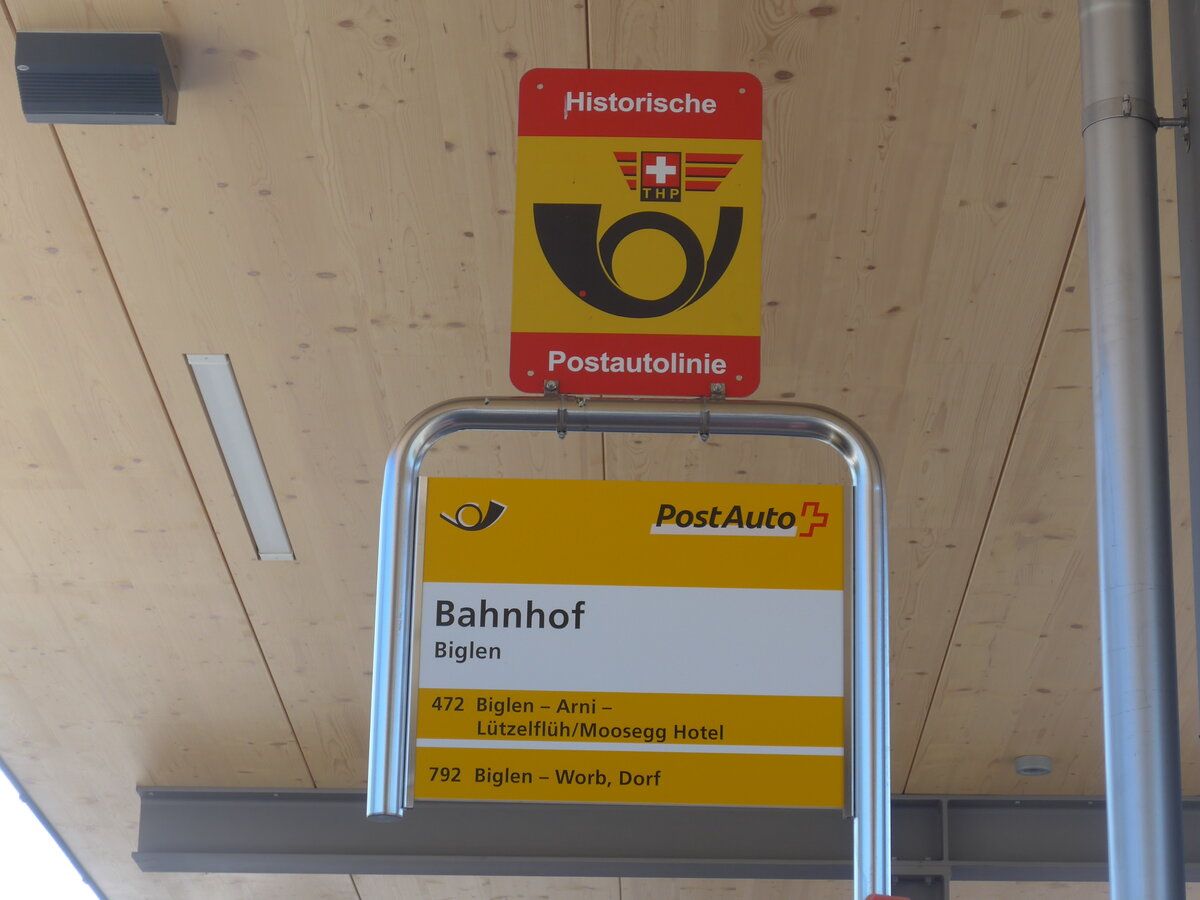 (225'855) - PostAuto/THP-Haltestelle - Biglen, Bahnhof - am 13. Juni 2021