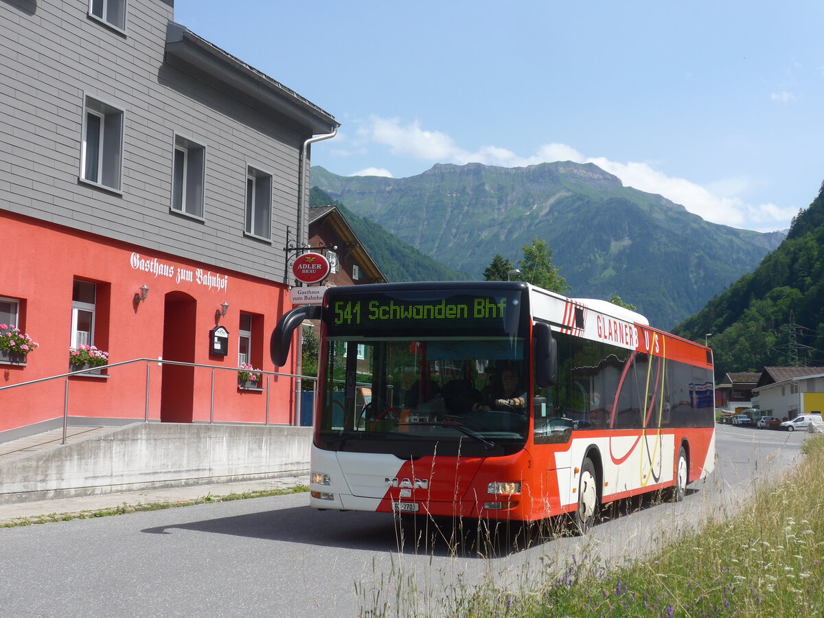 (226'480) - AS Engi - Nr. 3/GL 7703 - MAN am 12. Juli 2021 in Engi, Vorderdorf