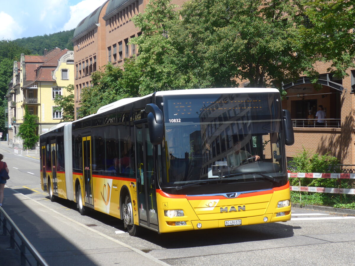 (226'609) - PostAuto Nordschweiz - AG 486'878 - MAN am 19. Juli 2021 beim Bahnhof Baden