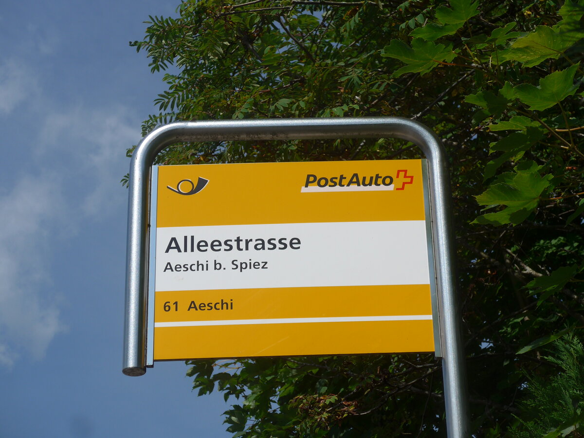 (226'639) - PostAuto-Haltestelle - Aeschi b. Spiez, Alleestrasse - am 21. Juli 2021