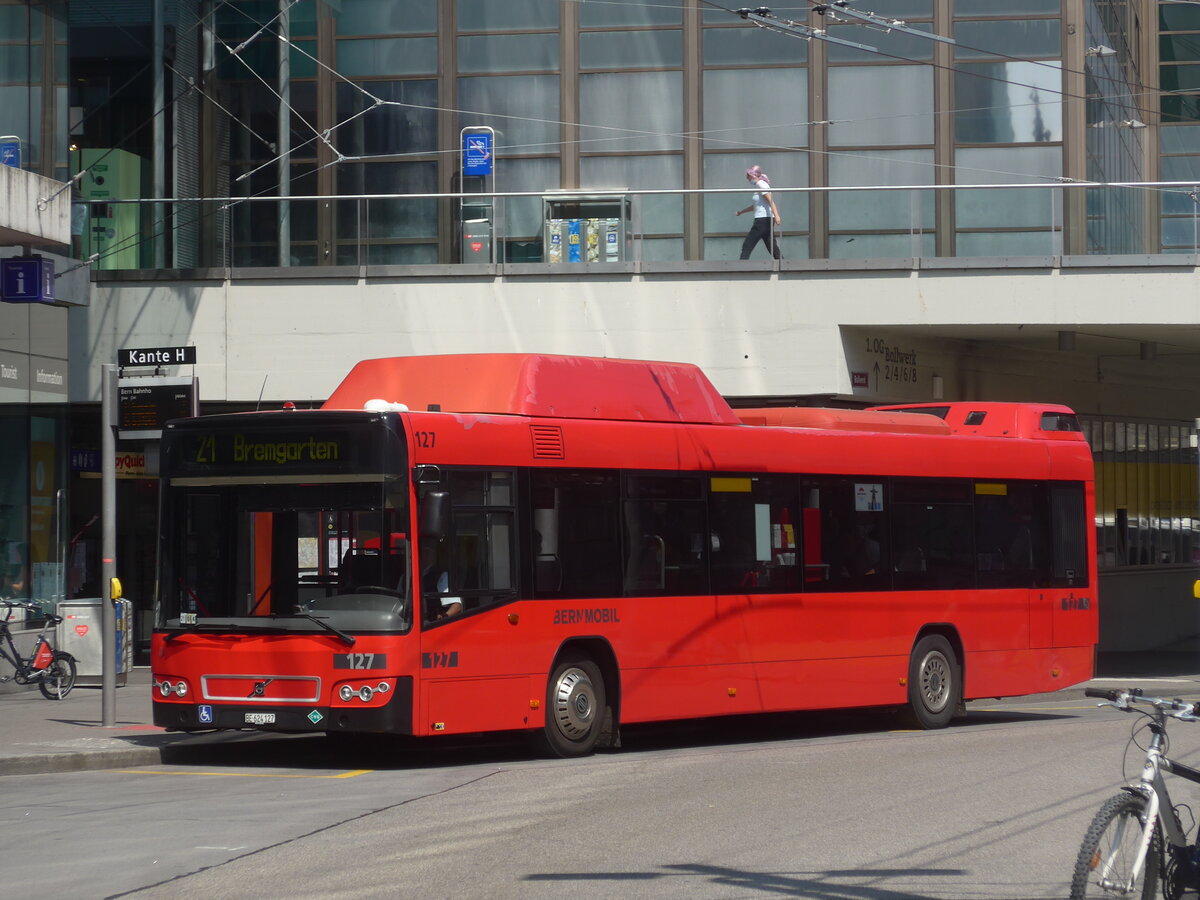 (226'669) - Bernmobil, Bern - Nr. 127/BE 624'127 - Volvo am 22. Juli 2021 beim Bahnhof Bern