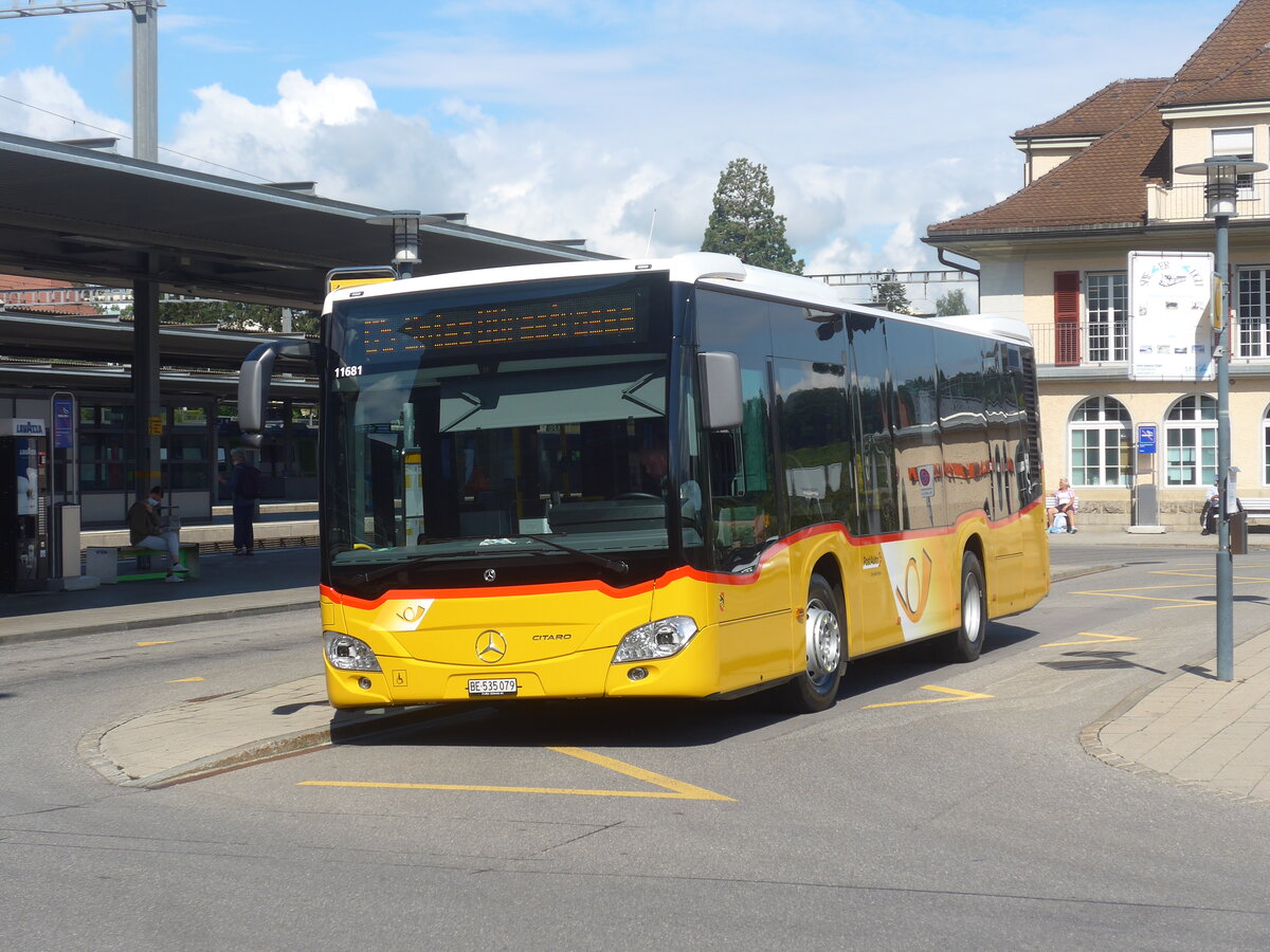 (226'985) - PostAuto Bern - BE 535'079 - Mercedes am 2. August 2021 beim Bahnhof Spiez