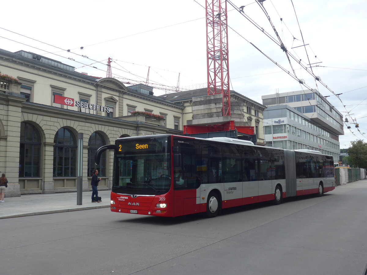 (227'132) - SW Winterthur - Nr. 369/ZH 515'369 - MAN am 8. August 2021 beim Hauptbahnhof Winterthur