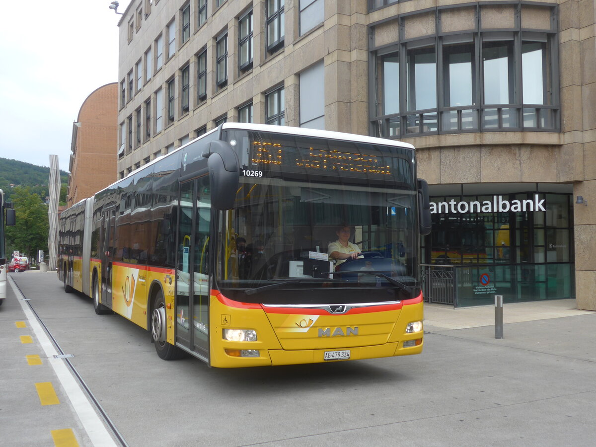 (227'226) - PostAuto Nordschweiz - AG 479'334 - MAN am 9. August 2021 beim Bahnhof Baden