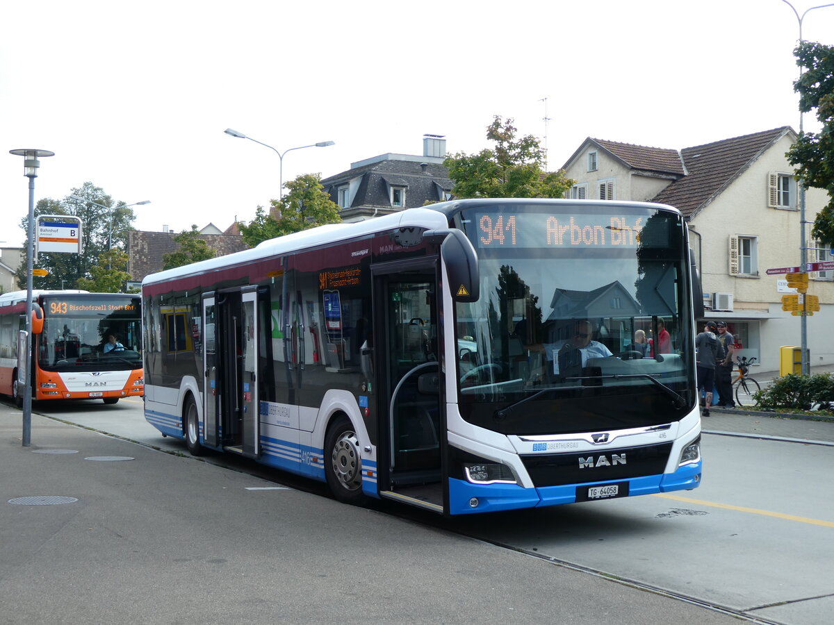 (228'447) - BOTG Amriswil - Nr. 416/TG 64'058 - MAN am 27. September 2021 beim Bahnhof Amriswil