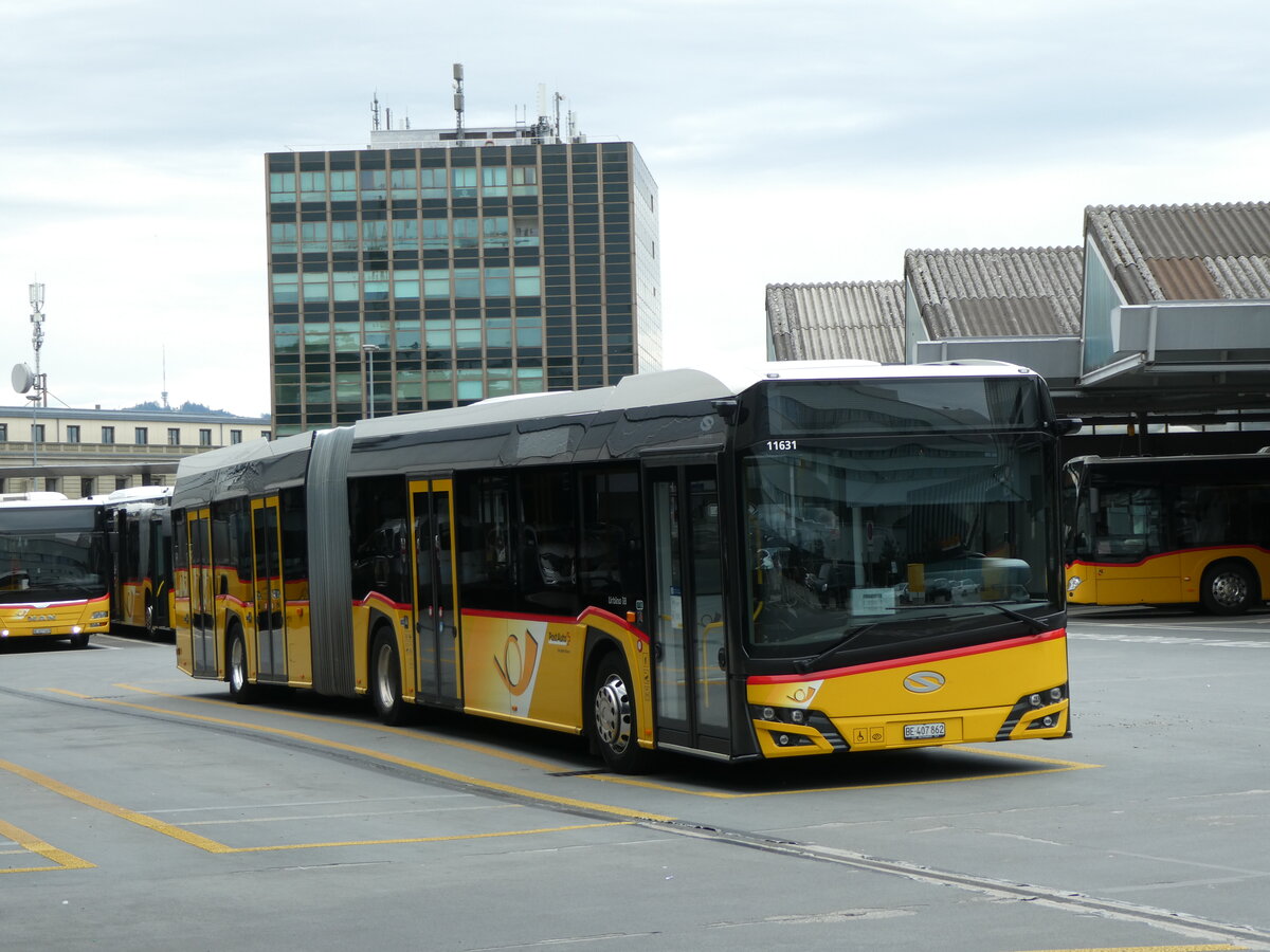 (228'693) - PostAuto Bern - Nr. 11'631/BE 407'862 - Solaris am 3. Oktober 2021 in Bern, Postautostation