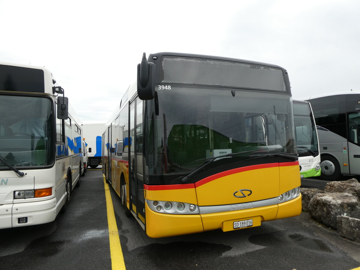 (228'702) - PostAuto Nordschweiz - Nr. 7/SO 189'016 - Solaris (ex PostAuto Bern Nr. 7; ex Klopfstein, Laupen Nr. 7) am 3. Oktober 2021 in Kerzers, Interbus