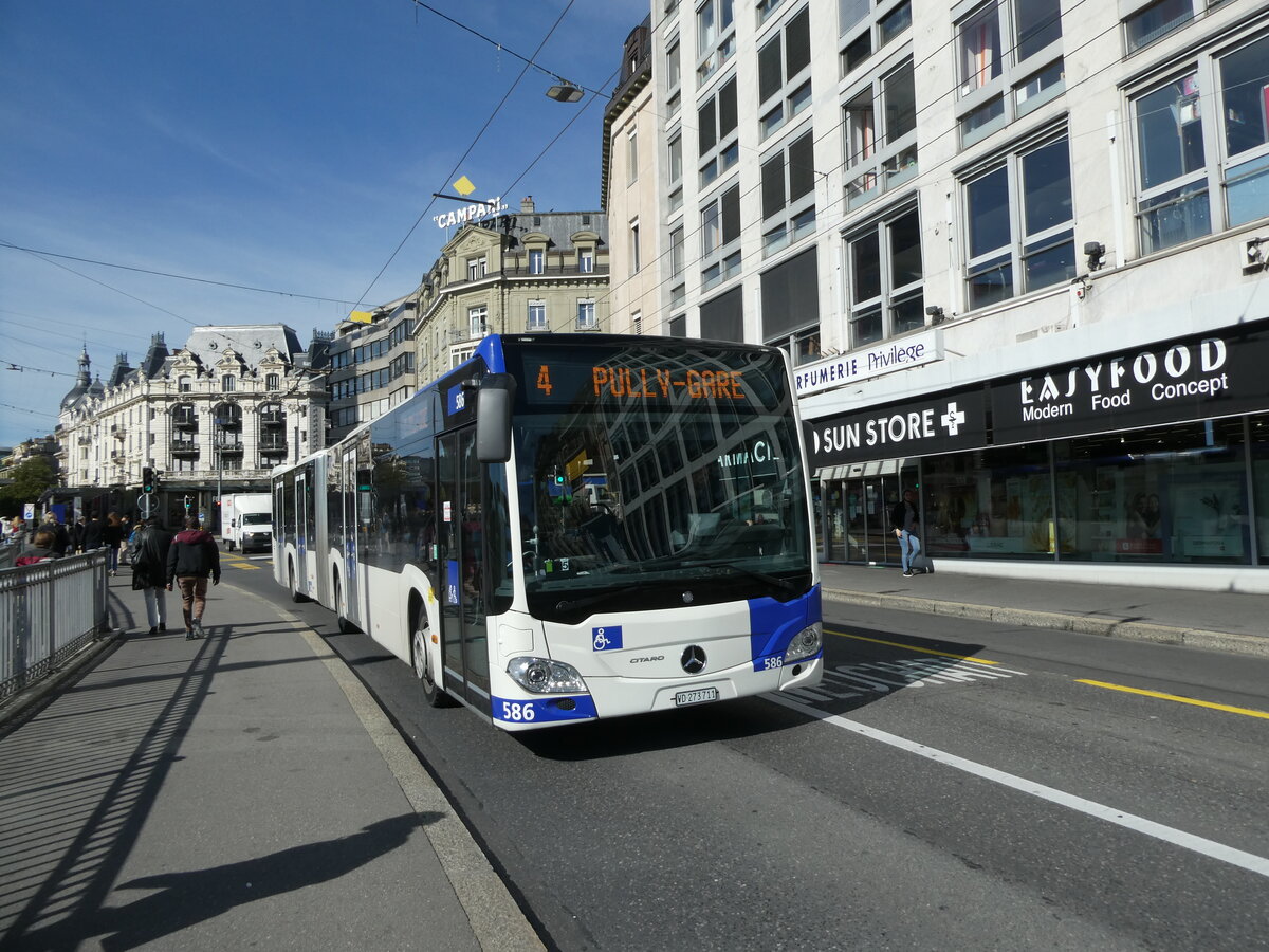 (228'872) - TL Lausanne - Nr. 586/VD 273'711 - Mercedes am 11. Oktober 2021 in Lausanne, Bel-Air